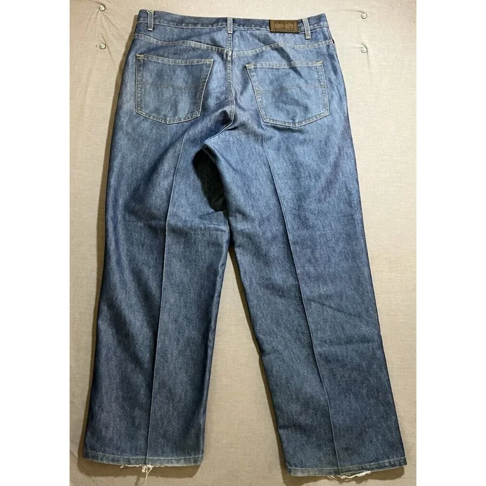 Vintage Tommy Hilfiger Jeans 38x30 Blue Denim‎ Pocketed Wide Leg Baggy Y2K